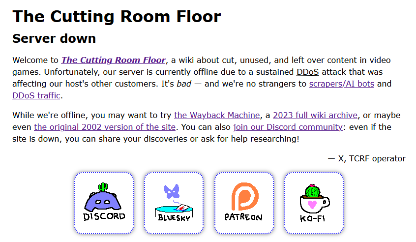 i'm still pretty proud of those little icons. a screenshot of the backup page, featuring simple ms paint icons for discord, bluesky, patreon, and ko-fi